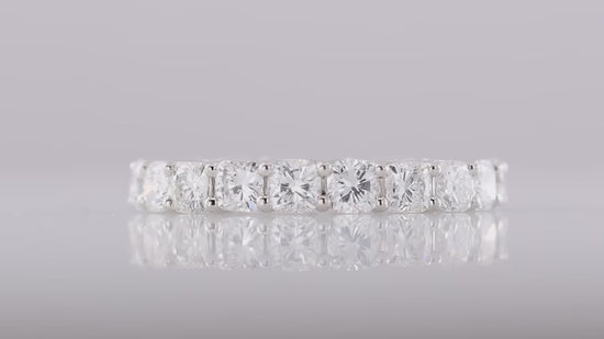 Platinum Cushion-Cut Diamond Full Eternity Band Ring