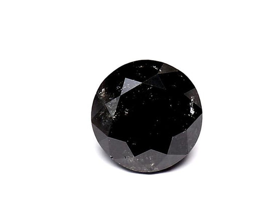 1.64 Carat Natural Black Round Diamond GIA