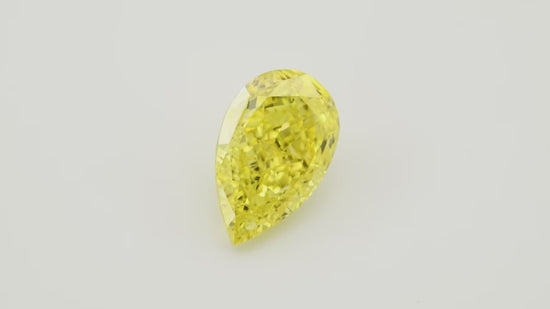 3.01 Carat Fancy Vivid Yellow Pear Diamond VS1 GIA