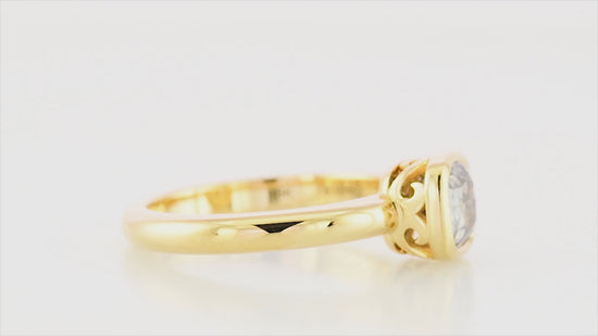 Fancy Gray Cushion Solitaire Diamond Ring