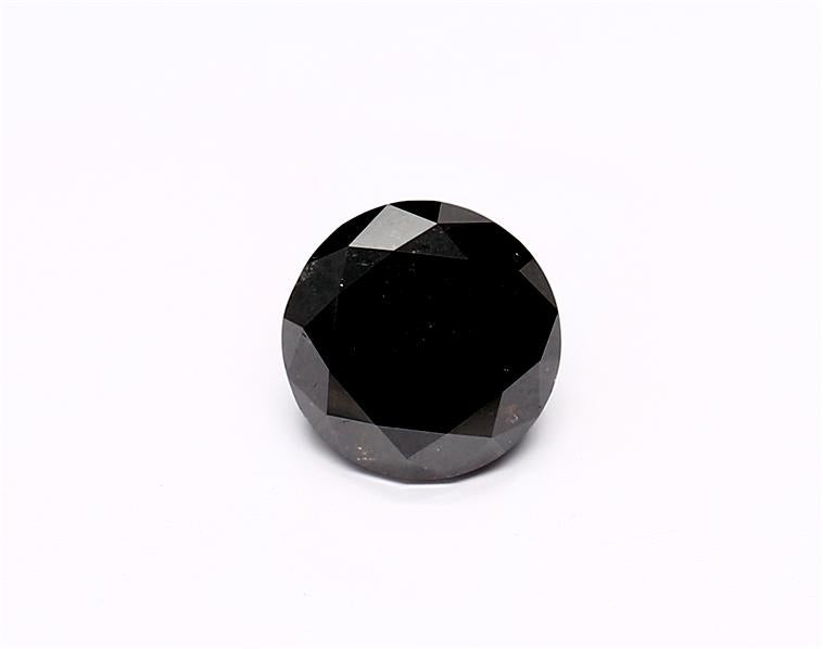 1.53 Carat Natural Black Round Diamond GIA