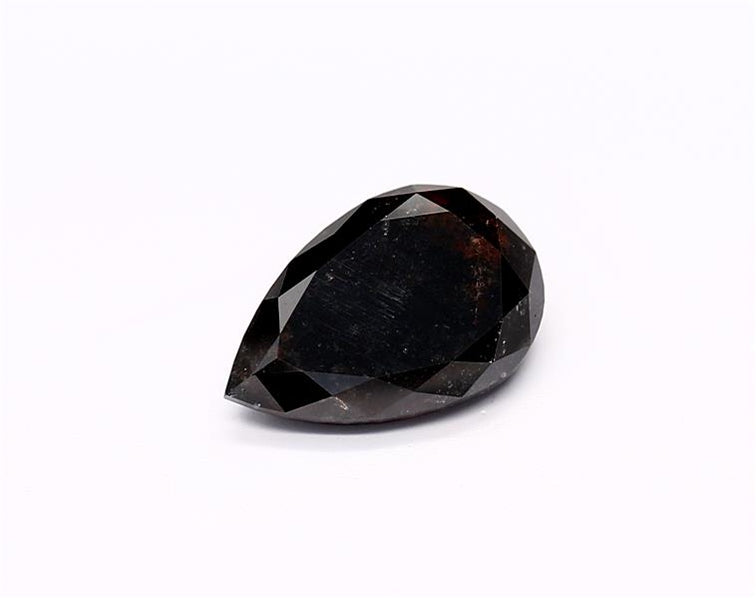 2.11 Carat Natural Dark black Pear Diamond GIA