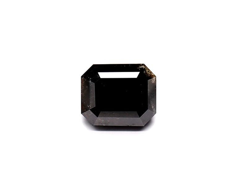 1.38 Carat Natural Black Emerald Diamond GIA