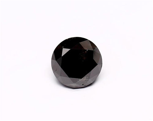 1.56 Carat Natural Black Round Diamond GIA