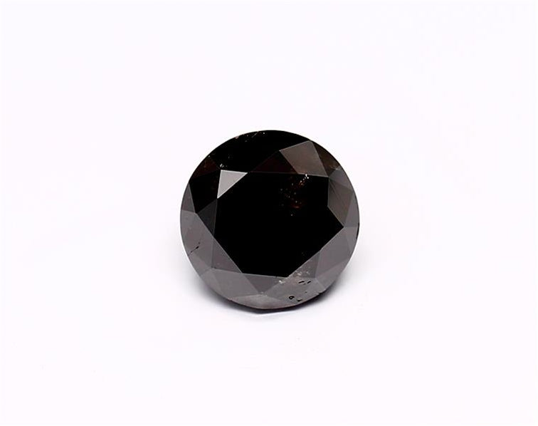1.56 Carat Natural Black Round Diamond GIA
