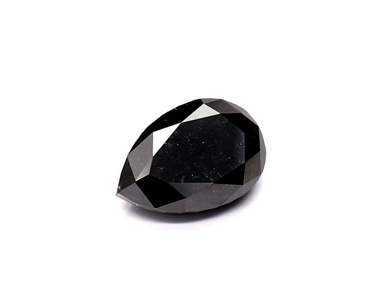 1.37 Carat Natural Black Pear Diamond GIA
