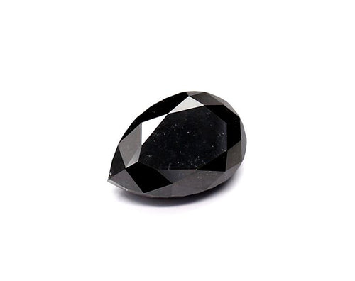 1.37 Carat Natural Black Pear Diamond GIA