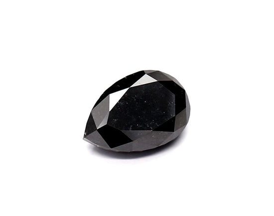 1.37 Carat Natural Black Pear Diamond GIA