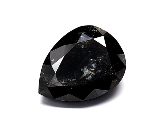 1.32 Carat Natural Black Pear Diamond GIA