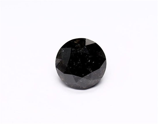 1.69 Carat Natural Black Round Diamond GIA