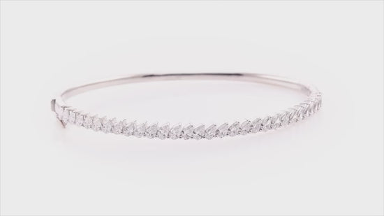 Pear Shape Diamond and Platinum Bangle