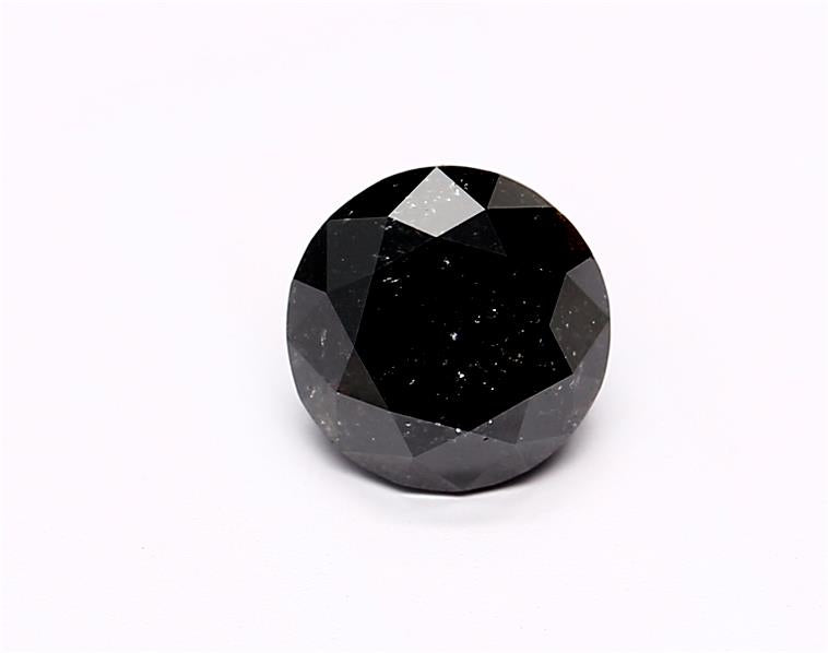 0.86 Carat Natural Black Round Diamond GIA