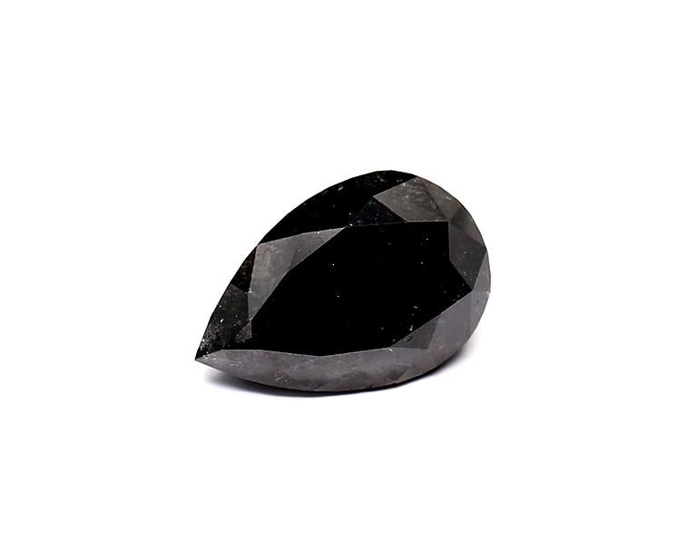1.86 Carat Natural Black Pear Diamond GIA