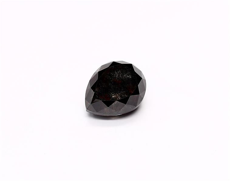 1.7 Carat Natural Black Pear Diamond GIA