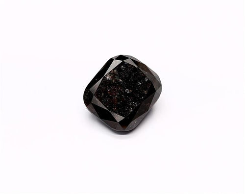 3.98 Carat Natural Black Cushion Diamond GIA