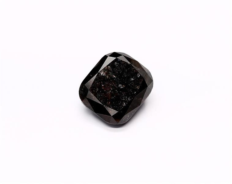 3.98 Carat Natural Black Cushion Diamond GIA