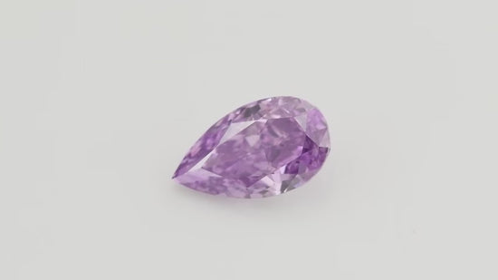 0.23 Carat Fancy Vivid Purple Pear Diamond SI2 GIA