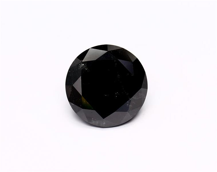 2.39 Carat Natural Black Round Diamond GIA