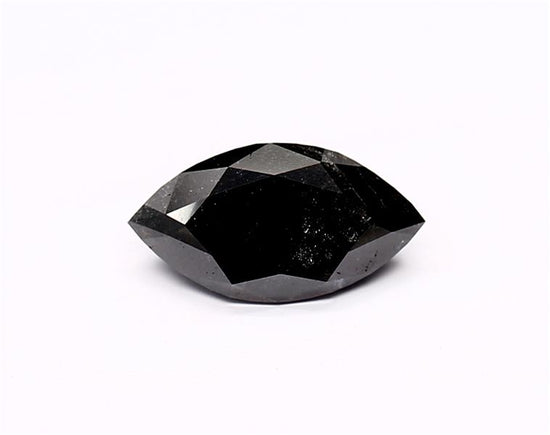 1.47 Carat Natural Black Marquise Diamond GIA