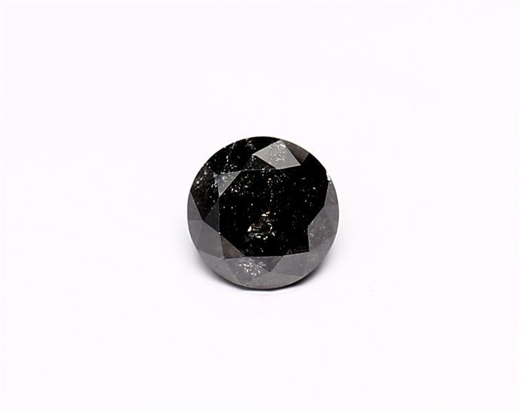 0.68 Carat Natural Black Round Diamond GIA