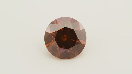 0.68 Carat Fancy Brownish Reddish Orange Round Diamond I1 GIA