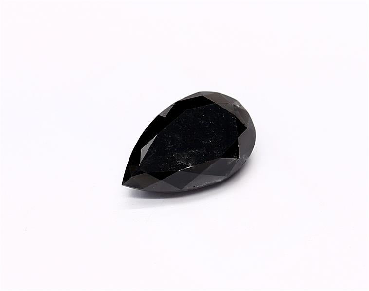 0.9 Carat Natural Black Pear Diamond GIA