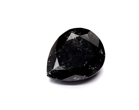 1.68 Carat Natural Black Pear Diamond GIA