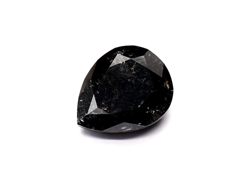 1.68 Carat Natural Black Pear Diamond GIA