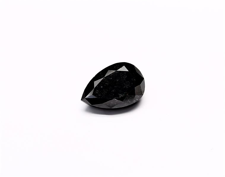 1.86 Carat Natural Black Pear Diamond GIA