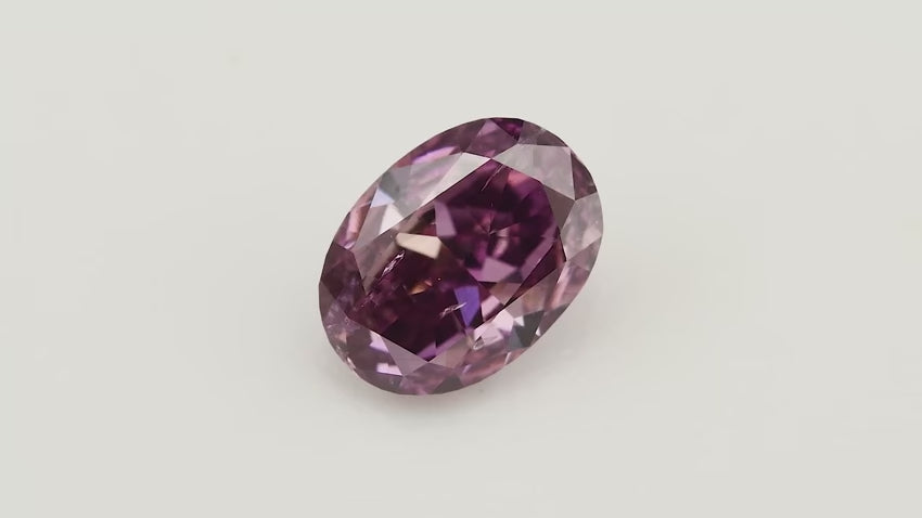 0.25 Carat Fancy Deep Purplish Pink Oval Diamond (I2) GIA | LEIBISH