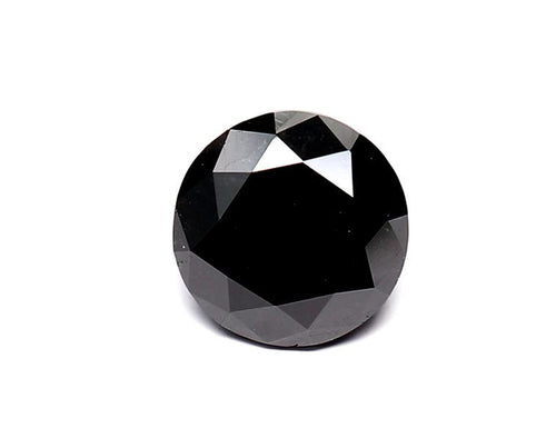 1.99 Carat Natural Black Round Diamond GIA