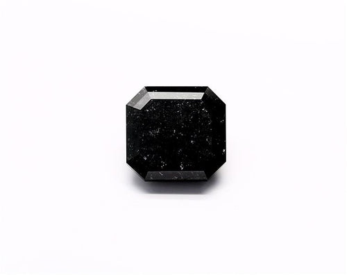 3.08 Carat Natural Black Sq emerald Diamond GIA