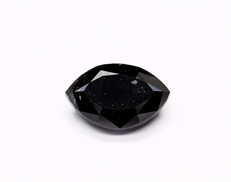 1.14 Carat Natural Black Marquise Diamond GIA