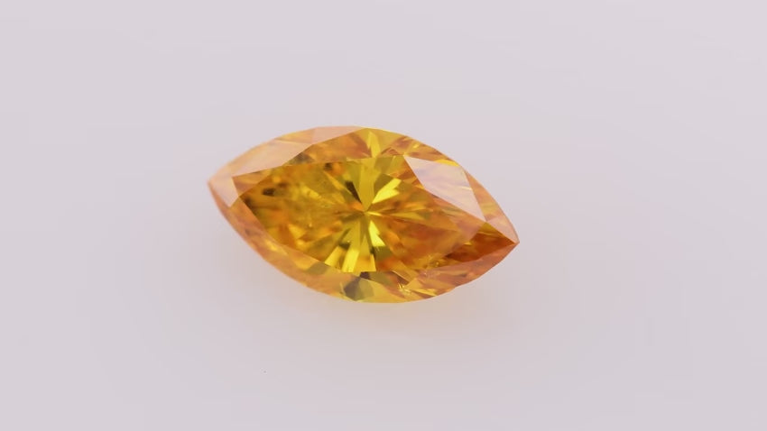 0.27 Carat Fancy Vivid Yellowish Orange Marquise Diamond (I1) GIA