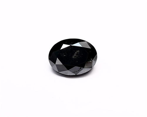1.17 Carat Natural Black Oval Diamond GIA