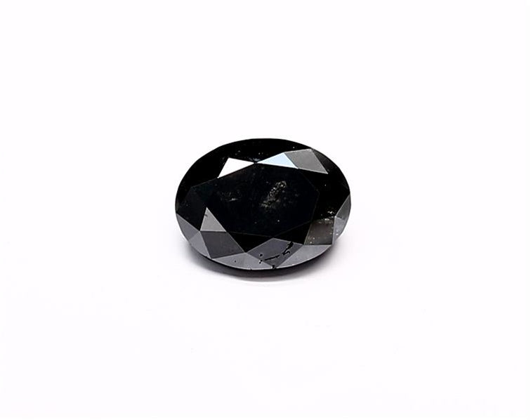 1.17 Carat Natural Black Oval Diamond GIA