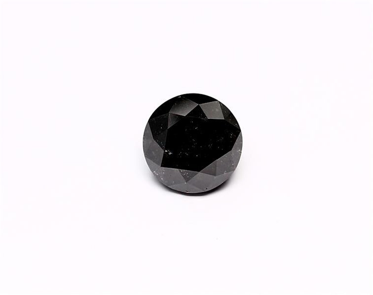 1.98 Carat Natural Black Round Diamond GIA