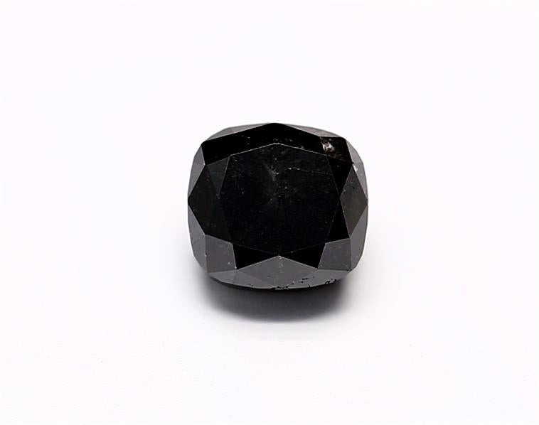 0.74 Carat Natural Black Cushion Diamond GIA