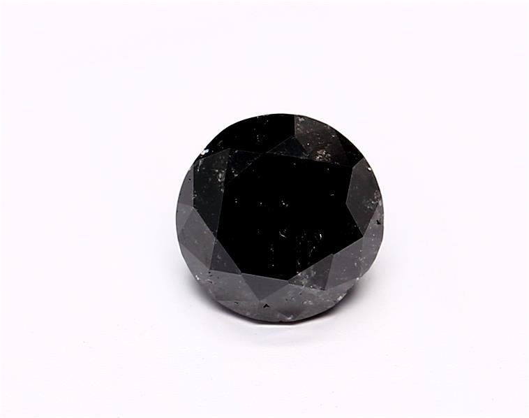 0.88 Carat Natural Black Round Diamond GIA