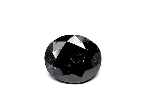 1.17 Carat Natural Black Oval Diamond GIA