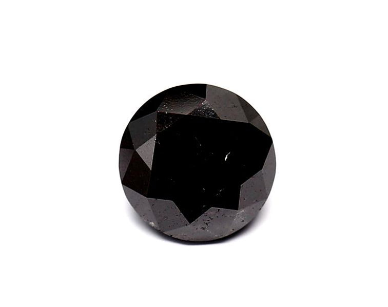 1.88 Carat Natural Black Round Diamond GIA