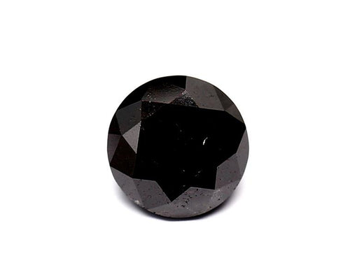 1.88 Carat Natural Black Round Diamond GIA