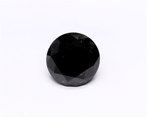 1.92 Carat Natural Black Round Diamond GIA