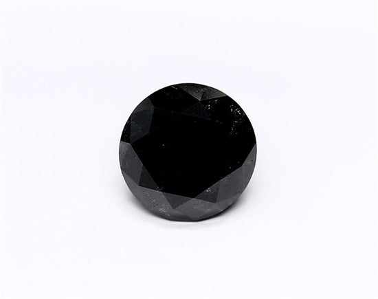 1.92 Carat Natural Black Round Diamond GIA