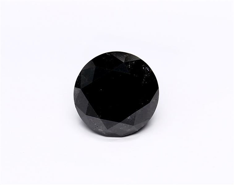 1.92 Carat Natural Black Round Diamond GIA
