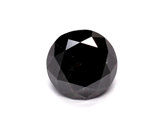 0.98 Carat Natural Black Round Diamond GIA