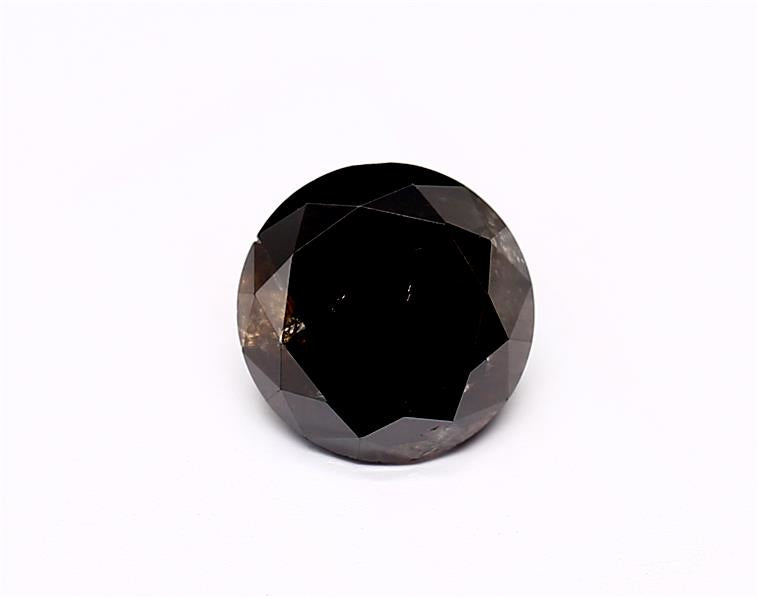 1.14 Carat Natural Black Round Diamond GIA